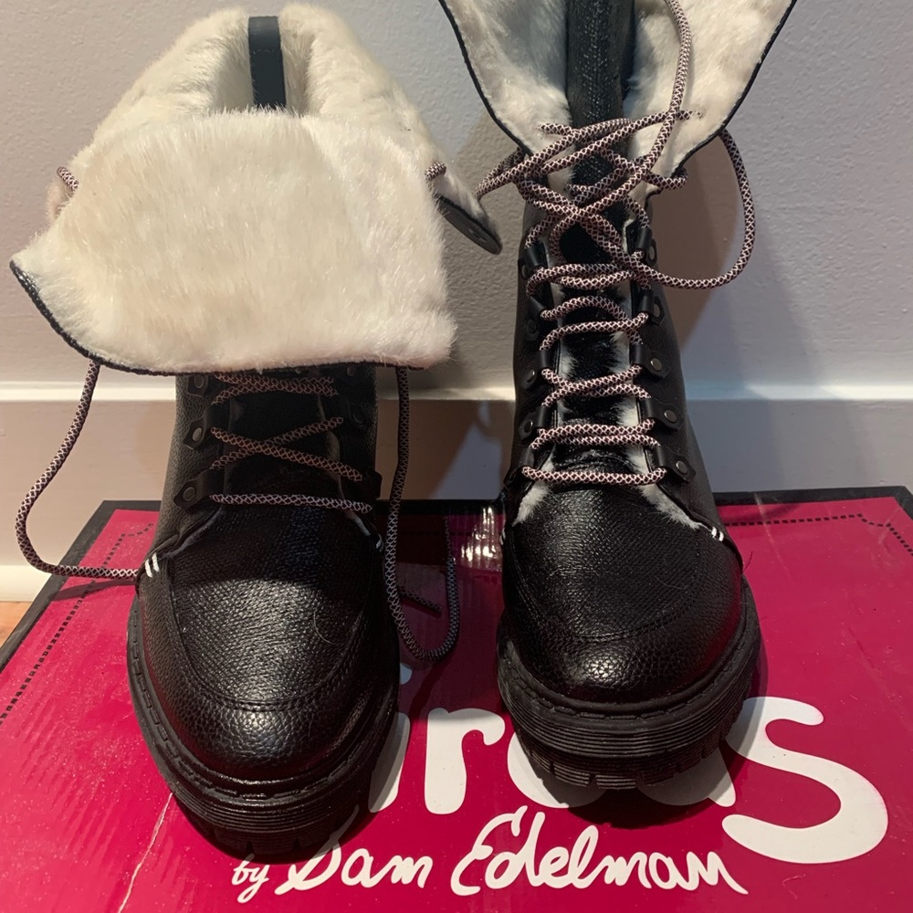 Black lace up boots